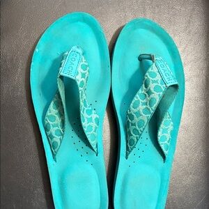 Coach Aqua Sandals with Signature Pattern